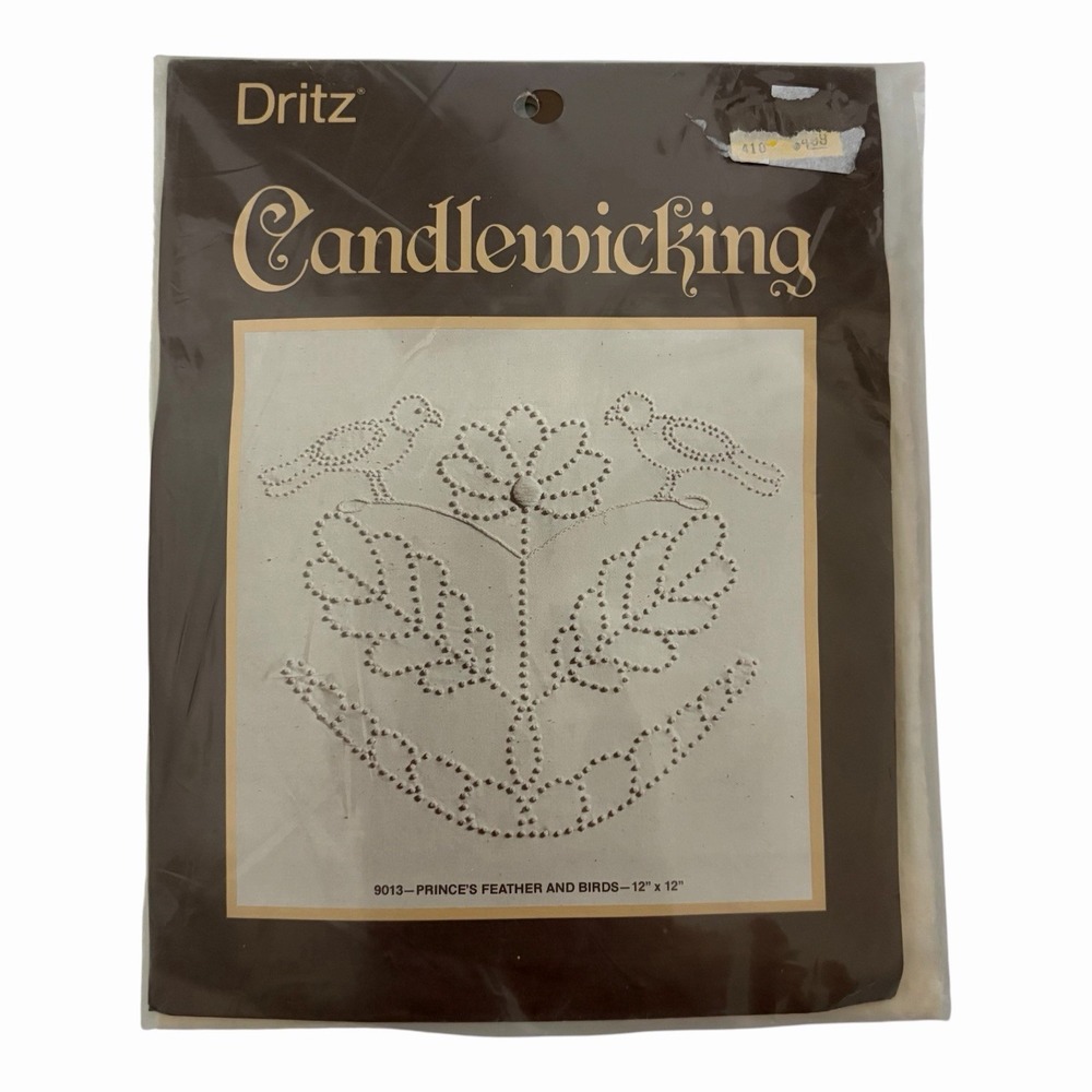 Vintage Dritz Candlewicking Needlework Kit - Prince's Feather and Birds 9013 NEW
